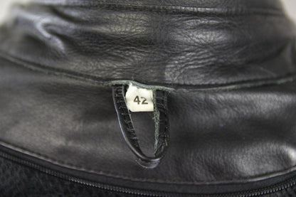 WHITE WINGS BLACK LEATHER BIKER JACKET 42 INCH/LARGE