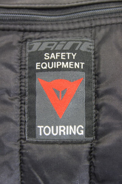 DAINESE BLACK & SILVER LEATHER BIKER JACKET WITH CE ARMOUR & THERMAL LINING 36IN