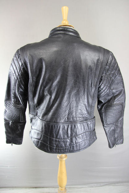 CLASSIC RAYVEN BLACK LEATHER BIKER JACKET 42-44 INCH CHEST