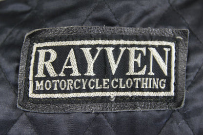 CLASSIC RAYVEN BLACK LEATHER BIKER JACKET 42-44 INCH CHEST