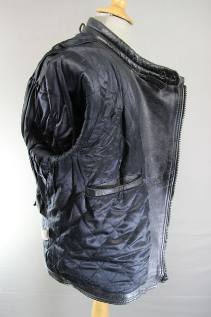 CLASSIC RAYVEN BLACK LEATHER BIKER JACKET 42-44 INCH CHEST
