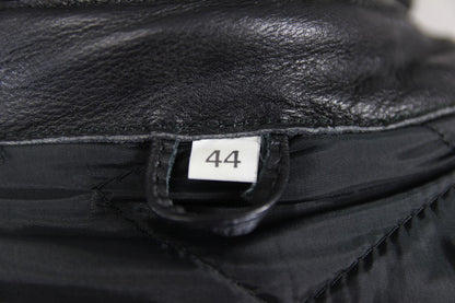 CLASSIC RACER BLACK LEATHER BIKER JACKET 42-44 INCH CHEST