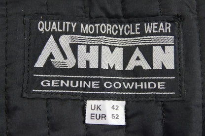 ASHMAN BLACK COWHIDE LEATHER BIKER JACKET + PROTECTORS & THERMAL LINING 38-40 IN