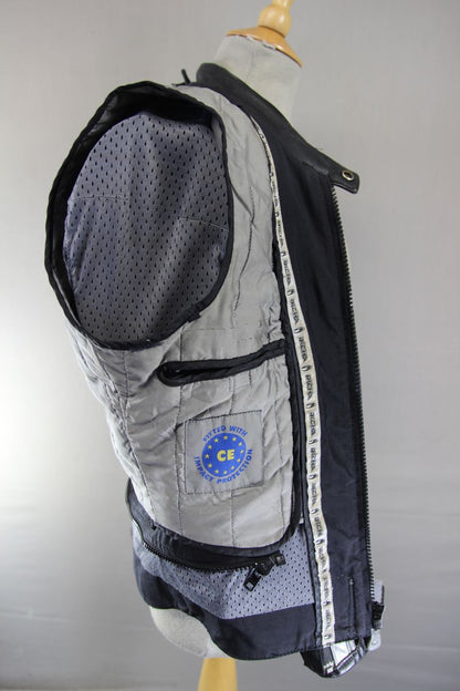 RICHA AVS EVO ALL SEASON LEATHER BIKER JACKET WITH CE ARMOUR/THERMAL LINING 38IN