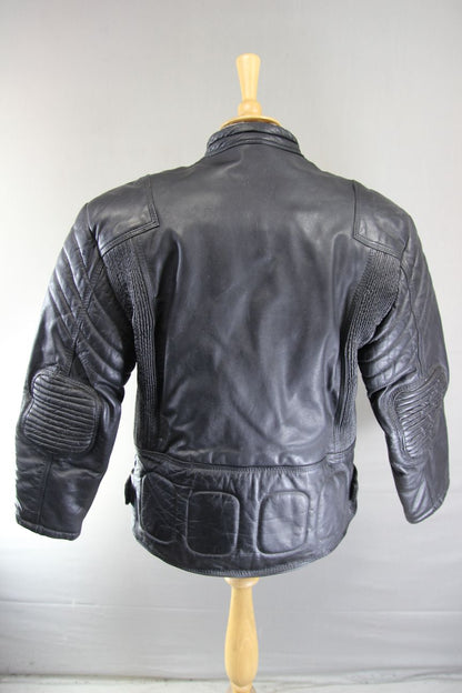 AKASO CLASSIC BLACK LEATHER BIKER JACKET 38-40 INCH CHEST