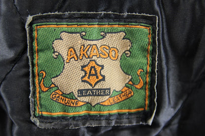 AKASO CLASSIC BLACK LEATHER BIKER JACKET 38-40 INCH CHEST