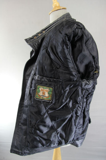 AKASO CLASSIC BLACK LEATHER BIKER JACKET 38-40 INCH CHEST