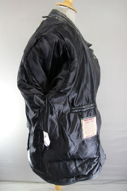 AKASO CLASSIC BLACK LEATHER BIKER JACKET 38-40 INCH CHEST