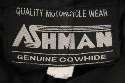 ASHMAN BLACK COWHIDE LEATHER BIKER TROUSERS WAIST 32 INCH/INSIDE LEG 29 INCH