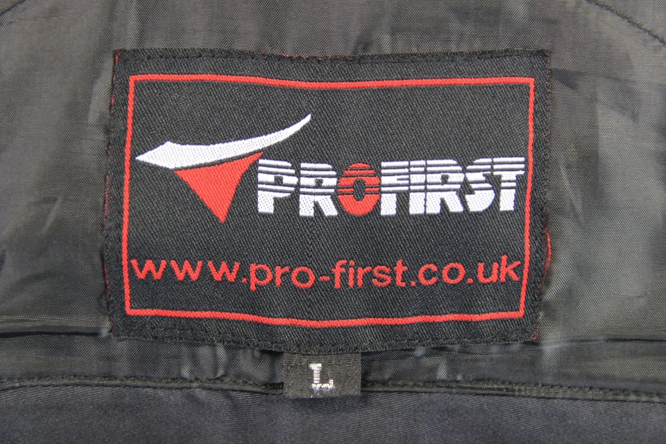PROFIRST LADIES BLACK & WHITE LEATHER CAFE RACER STYLE BIKER JCKT + ARMOUR 36"/L