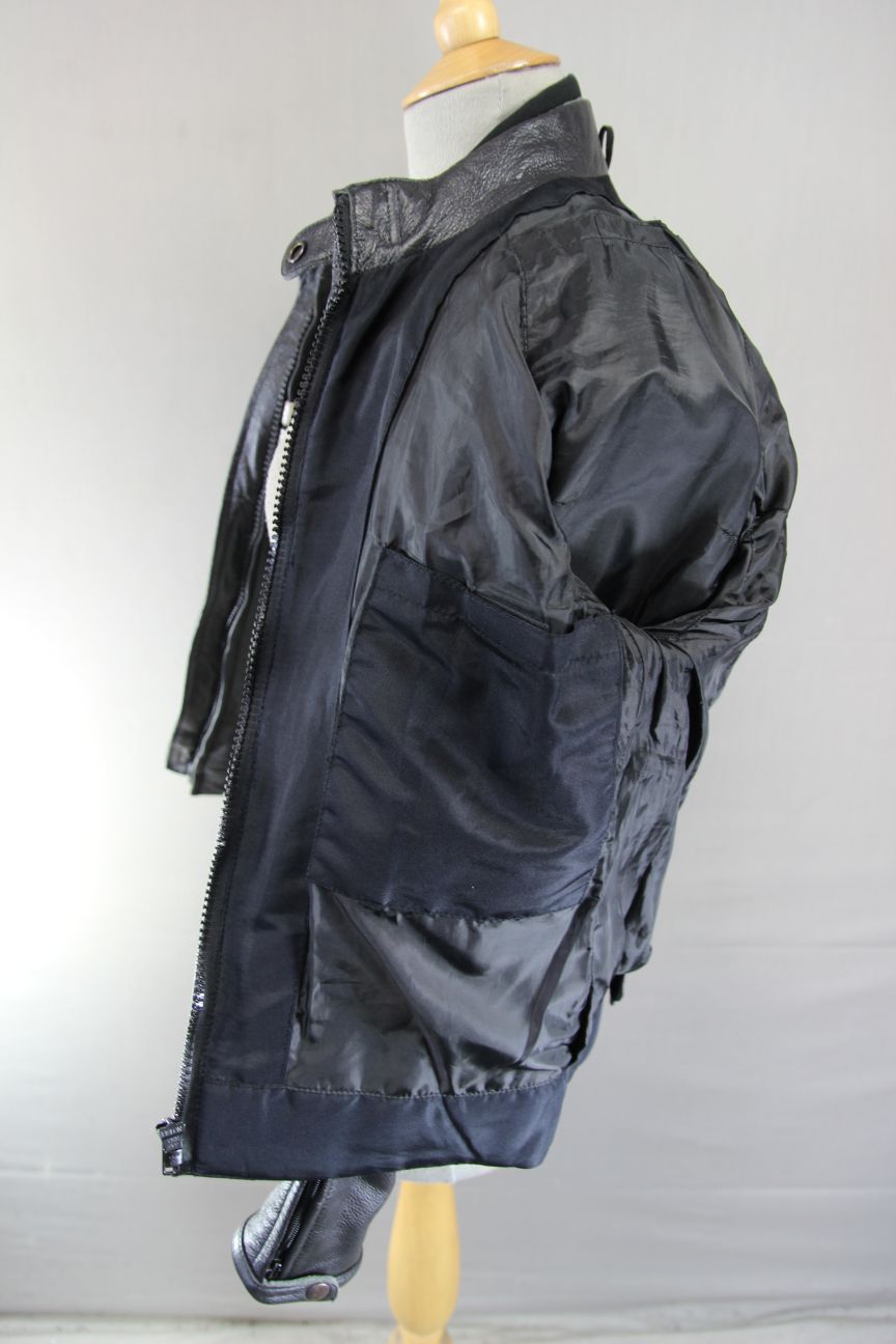 PROFIRST LADIES BLACK & WHITE LEATHER CAFE RACER STYLE BIKER JCKT + ARMOUR 36"/L
