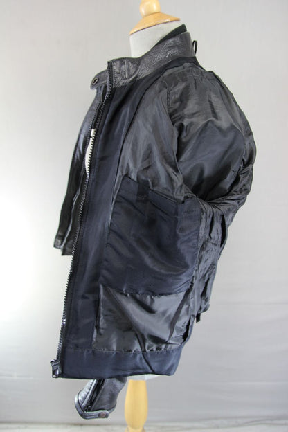 PROFIRST LADIES BLACK & WHITE LEATHER CAFE RACER STYLE BIKER JCKT + ARMOUR 36"/L