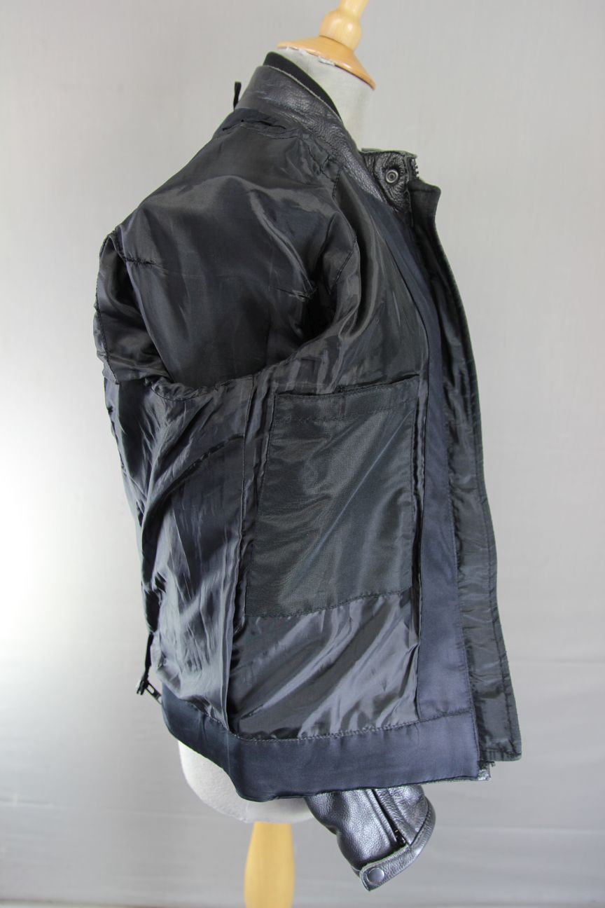 PROFIRST LADIES BLACK & WHITE LEATHER CAFE RACER STYLE BIKER JCKT + ARMOUR 36"/L