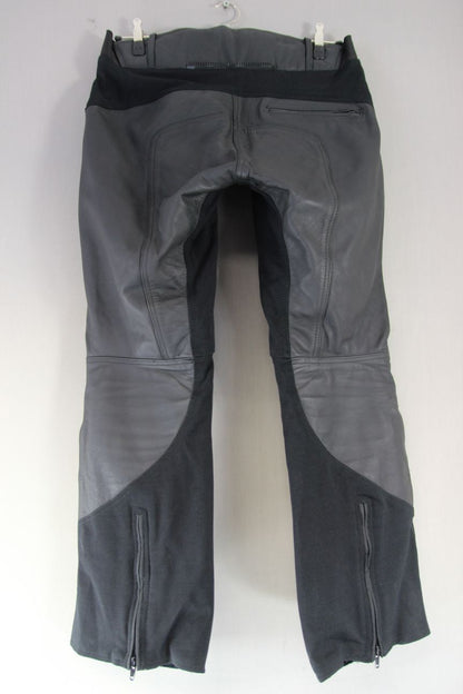 FRANK THOMAS LADY BLACK LEATHER BIKER TROUSERS + ARMOUR SIZE 14 WAIST 36/LEG 31"