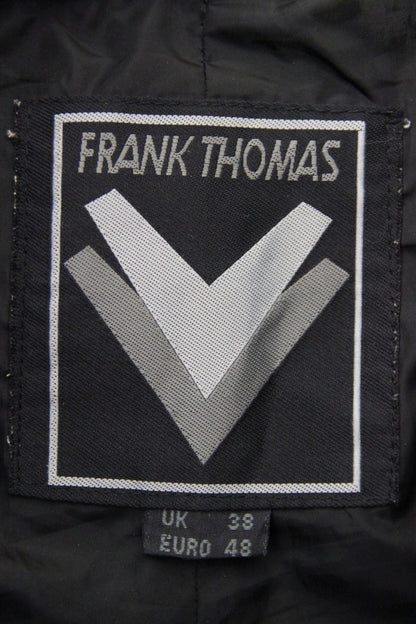 FRANK THOMAS LEATHER BIKER TROUSERS + KNEE PROTECTORS: WAIST 38"/INSIDE LEG 32"