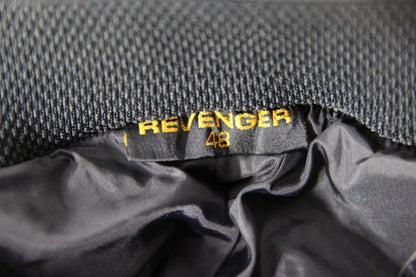 REVENGER BLACK, BLUE, RED & WHITE LEATHER BIKER TROUSERS:WAIST 28/INSIDE LEG 31"