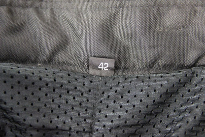 RICHA BLACK LEATHER BIKER TROUSERS: WAIST 42 INCHES/INSIDE LEG 32 INCHES