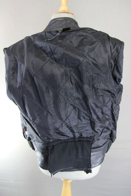 VINTAGE KETT BLACK & RED COWHIDE LEATHER BIKER JACKET: SIZE 12 36 INCH CHEST