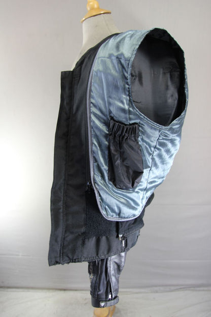 FRANK THOMAS XTI TITANIUM BLACK LEATHER BIKER JKT + CE ARMOUR/THERMAL LINING 40"