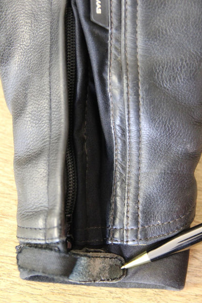 FRANK THOMAS XTI TITANIUM BLACK LEATHER BIKER JKT + CE ARMOUR/THERMAL LINING 40"