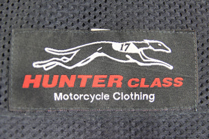 HUNTER CLASS BLACK, BLUE, WHITE & SILVER LEATHER BIKER JACKET 40-42 INCH CHEST