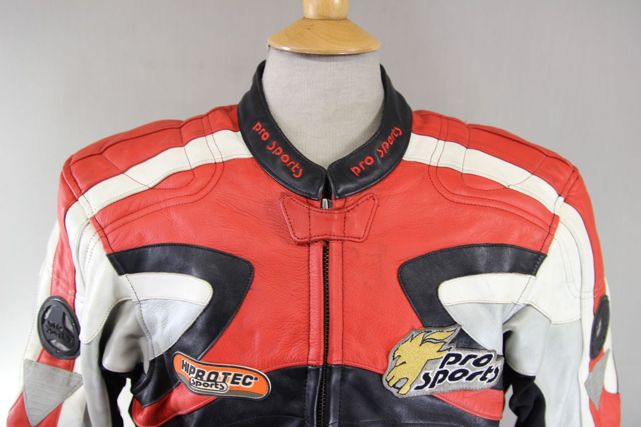 HEIN GERICKE PRO SPORTS LEATHER BIKER JACKET WITH HIPROTEC CE ARMOUR 38 INCH
