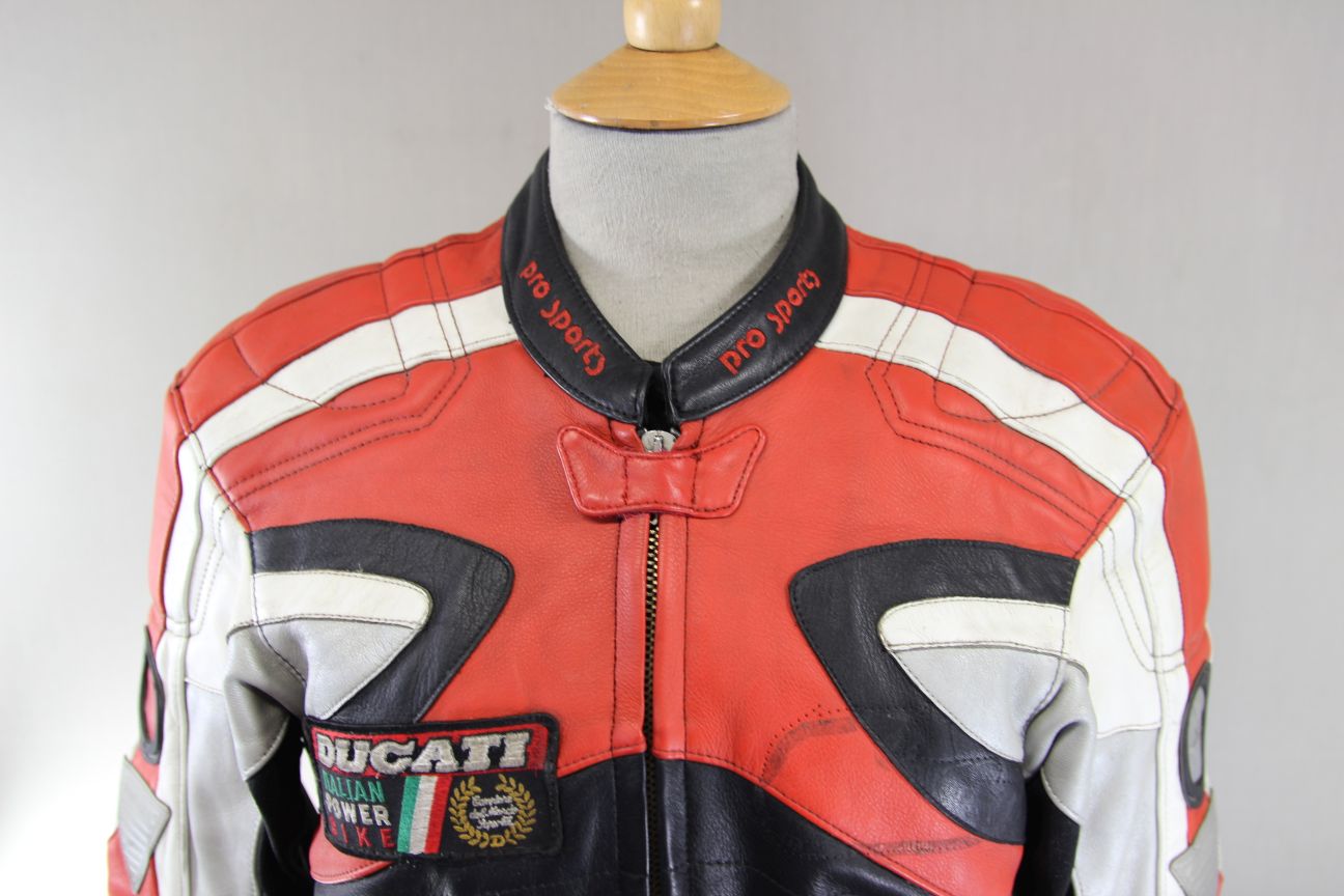 HEIN GERICKE PRO SPORTS LEATHER BIKER JACKET WITH HIPROTEC CE ARMOUR 36 INCH