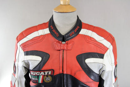 HEIN GERICKE PRO SPORTS LEATHER BIKER JACKET WITH HIPROTEC CE ARMOUR 36 INCH