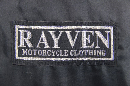 RAYVEN CLASSIC BLACK LEATHER BIKER JACKET: SIZE 12