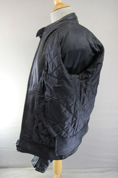 RAYVEN CLASSIC BLACK LEATHER BIKER JACKET: SIZE 12