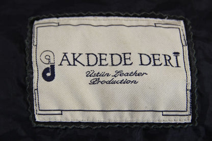 CLASSIC AKDEDE DERI BLACK, RED & WHITE LEATHER BIKER JACKET 38-40 INCH/MEDIUM