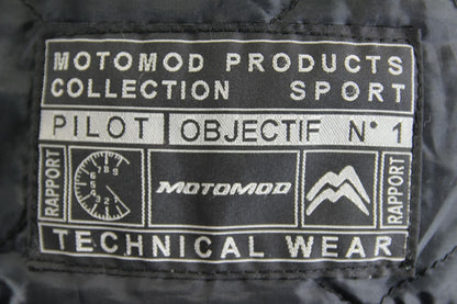 MOTOMOD BLACK LEATHER BIKER JACKET WITH CE ARMOUR & ADDITIONAL LINING 46"