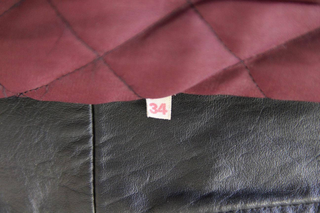VINTAGE 1970s STYLE PUNK ROCK BLACK WOLF LEATHERS BIKER JACKET: 32-34 IN/SIZE 10