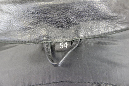 TARGA BLACK LEATHER BIKER JACKET WITH REMOVABLE CE BACK PROTECTOR 52-54 INCH