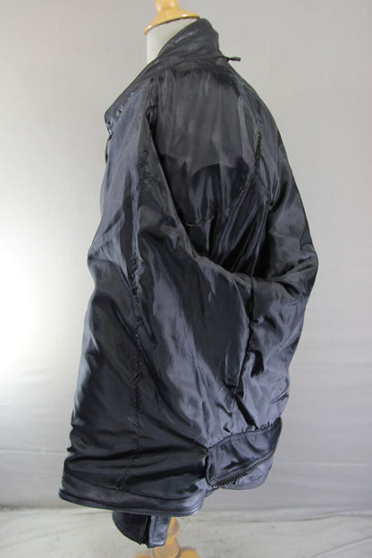 TARGA BLACK LEATHER BIKER JACKET WITH REMOVABLE CE BACK PROTECTOR 52-54 INCH