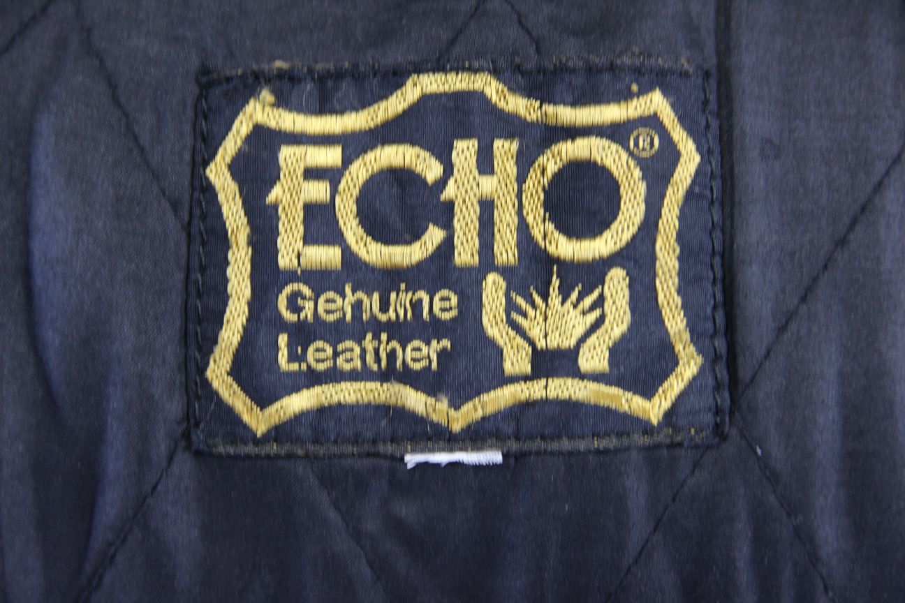 CLASSIC ECHO BLACK LEATHER BIKER JACKET 40-42 INCH CHEST