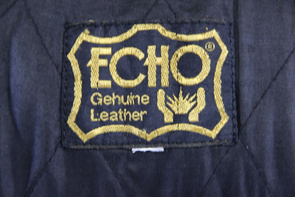 CLASSIC ECHO BLACK LEATHER BIKER JACKET 40-42 INCH CHEST