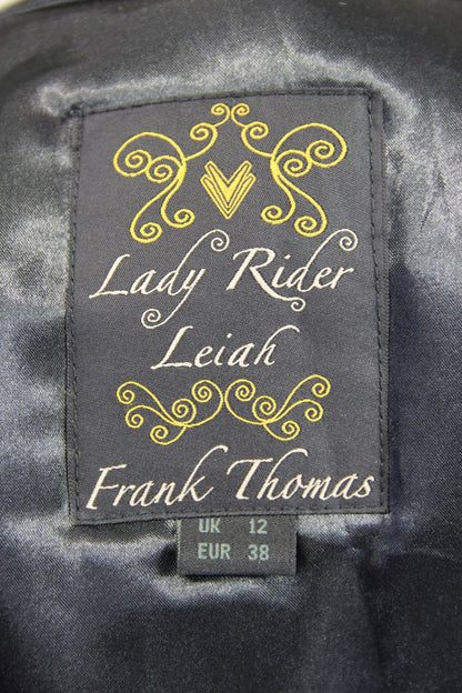 FRANK THOMAS LADY RIDER LEIAH BROWN LEATHER BIKER JACKET+THERMAL LINING SIZE 12