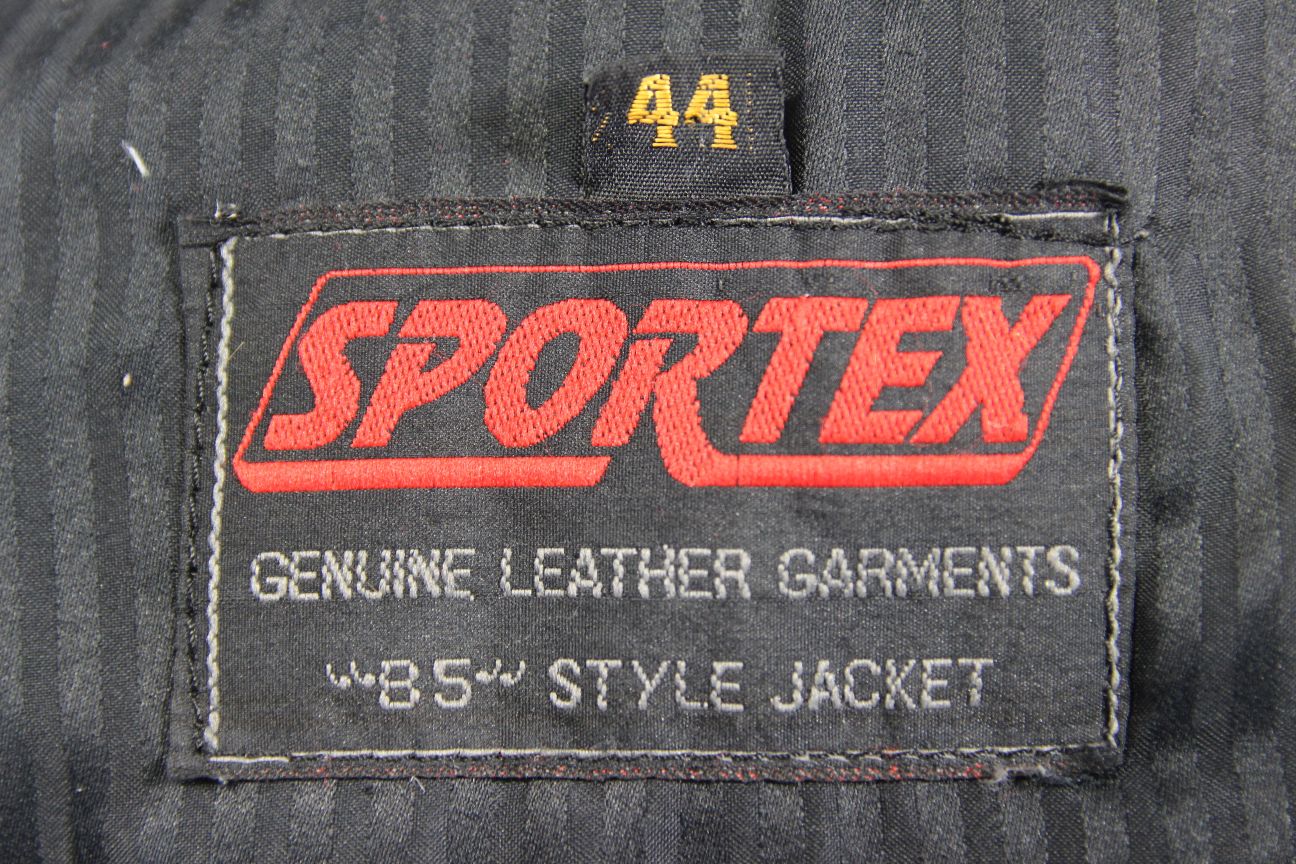 CLASSIC VINTAGE 1980's BLACK LEATHER SPORTEX B5 BIKER JACKET 40-42 INCH