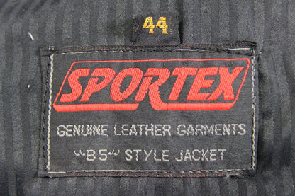 CLASSIC VINTAGE 1980's BLACK LEATHER SPORTEX B5 BIKER JACKET 40-42 INCH