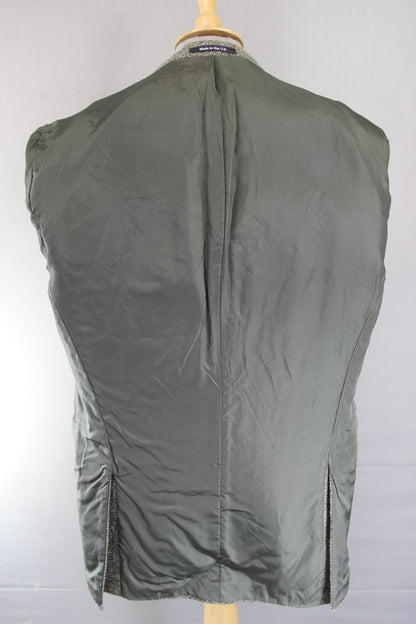 M&S ST. MICHAEL BRITISH MADE PURE WOOL GREEN TWEED JACKET 44 INCH (LONG FIT)