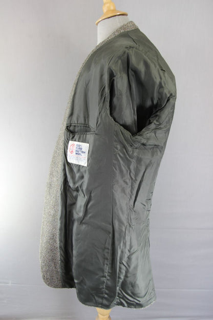 M&S ST. MICHAEL BRITISH MADE PURE WOOL GREEN TWEED JACKET 44 INCH (LONG FIT)