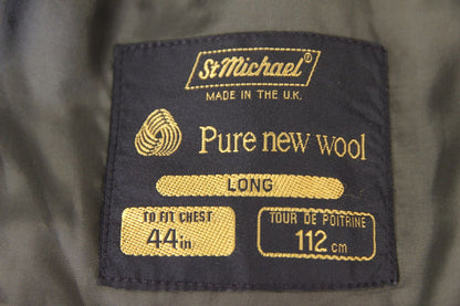 M&S ST. MICHAEL BRITISH MADE PURE WOOL GREEN TWEED JACKET 44 INCH (LONG FIT)