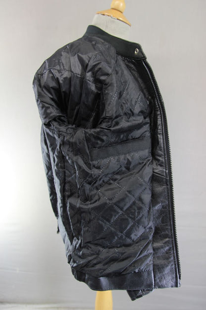 RIDEX BLACK LEATHER BIKER JACKET + BACK/SHOULDER/ELBOW CE ARMOUR: LADIES M/SZ 12