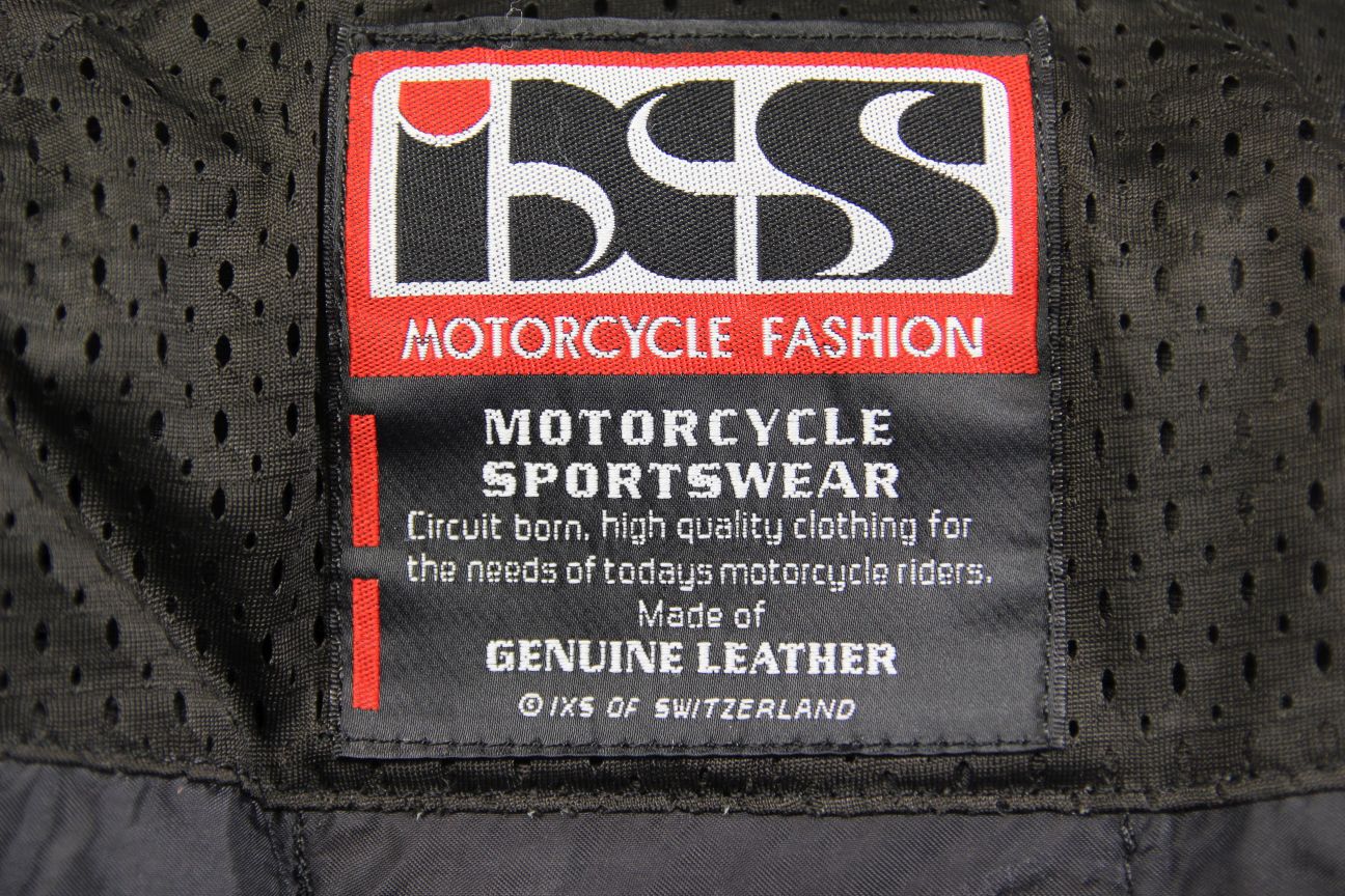 IXS LADIES BLACK & SILVER LEATHER BIKER JACKET + SHOULDER & ELBOW CE ARMOUR 32"