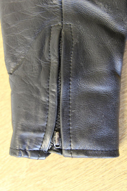 CLASSIC VINTAGE 1980's BLACK LEATHER SPORTEX B5 BIKER JACKET 40-42 INCH