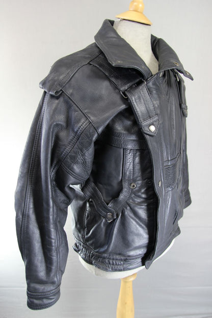 AMAZING SYLMAN CLASSIC BLACK CALF LEATHER BIKER JACKET 40-42 INCH CHEST