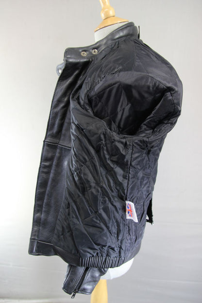 CLASSIC BRITISH MADE BLACK SCOTT LEATHERS BIKER JACKET 36 INCH