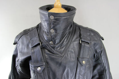 AMAZING SYLMAN CLASSIC BLACK CALF LEATHER BIKER JACKET 40-42 INCH CHEST