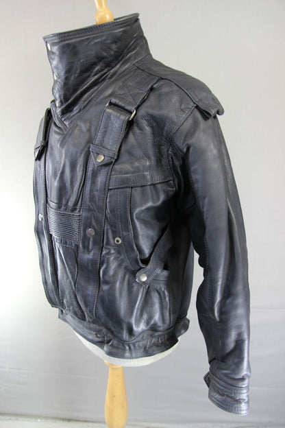 AMAZING SYLMAN CLASSIC BLACK CALF LEATHER BIKER JACKET 40-42 INCH CHEST